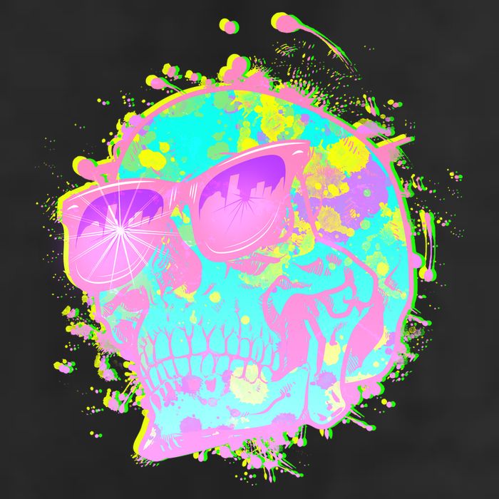 Retro Neon Skull 15oz Campfire Ceramic Mug