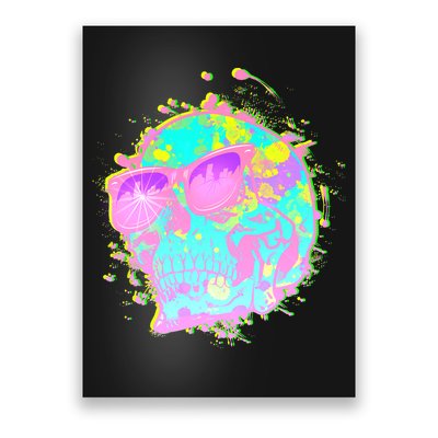 Retro Neon Skull Poster