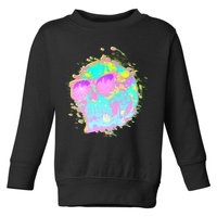 Retro Neon Skull Toddler Sweatshirt
