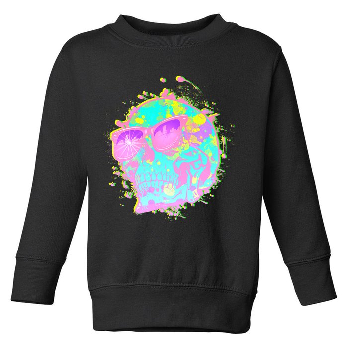 Retro Neon Skull Toddler Sweatshirt