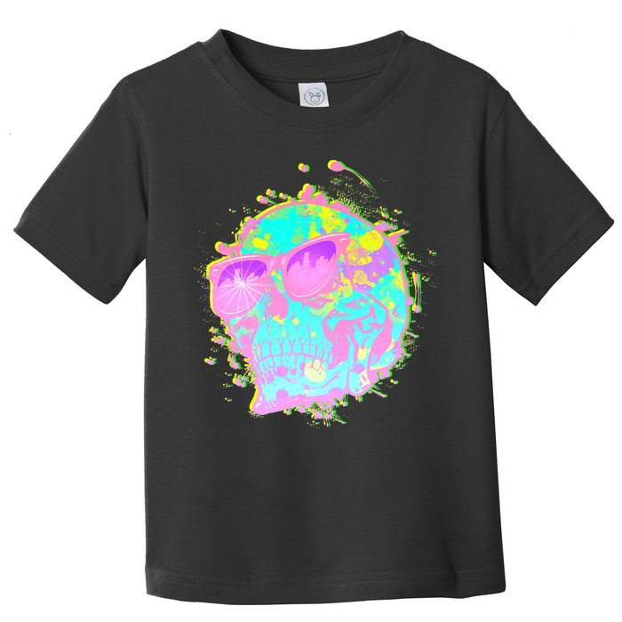 Retro Neon Skull Toddler T-Shirt