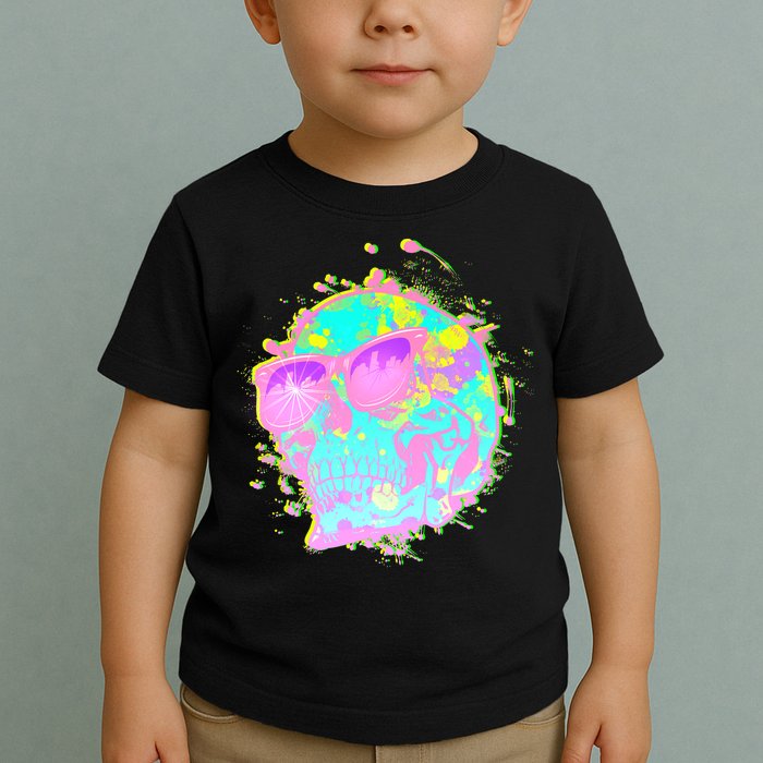 Retro Neon Skull Toddler T-Shirt