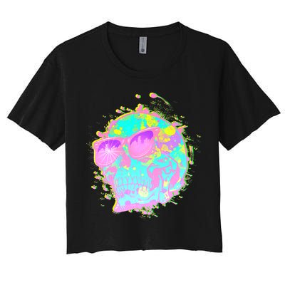 Retro Neon Skull Crop Top