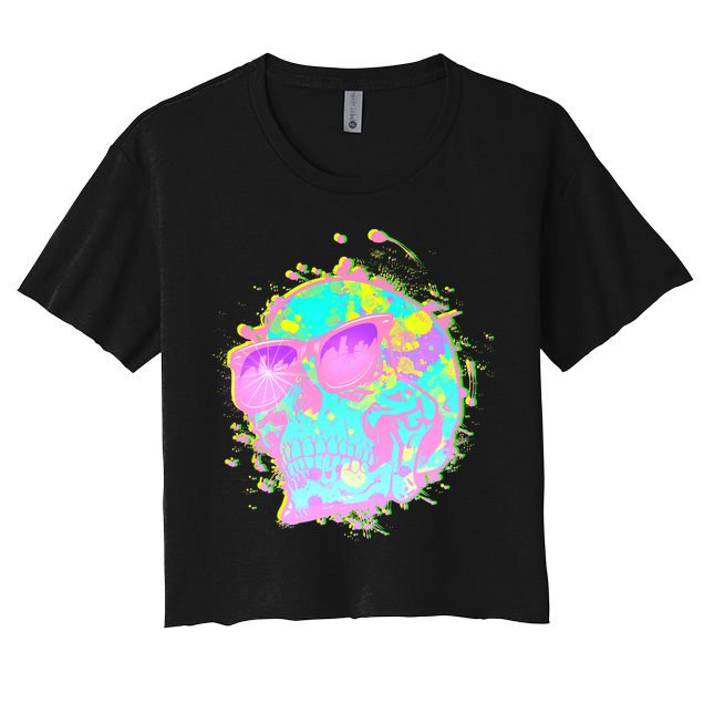 Retro Neon Skull Crop Top