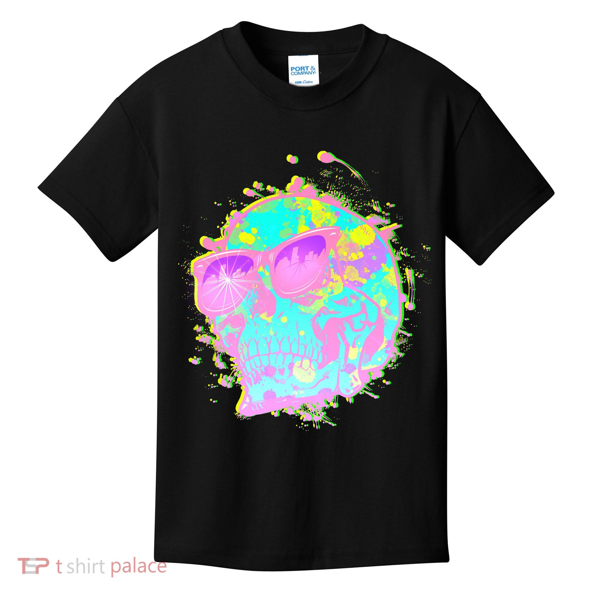 Retro Neon Skull Kids T-Shirt