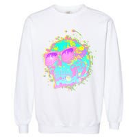 Retro Neon Skull Garment-Dyed Sweatshirt