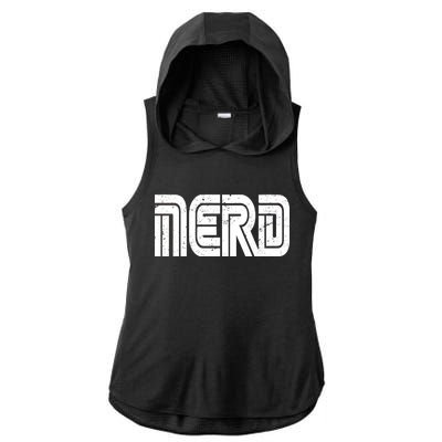 Retro Nerd Gamer Logo Ladies PosiCharge Tri-Blend Wicking Draft Hoodie Tank