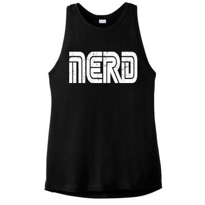 Retro Nerd Gamer Logo Ladies PosiCharge Tri-Blend Wicking Tank