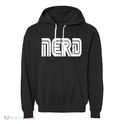 Retro Nerd Gamer Logo Garment-Dyed Fleece Hoodie