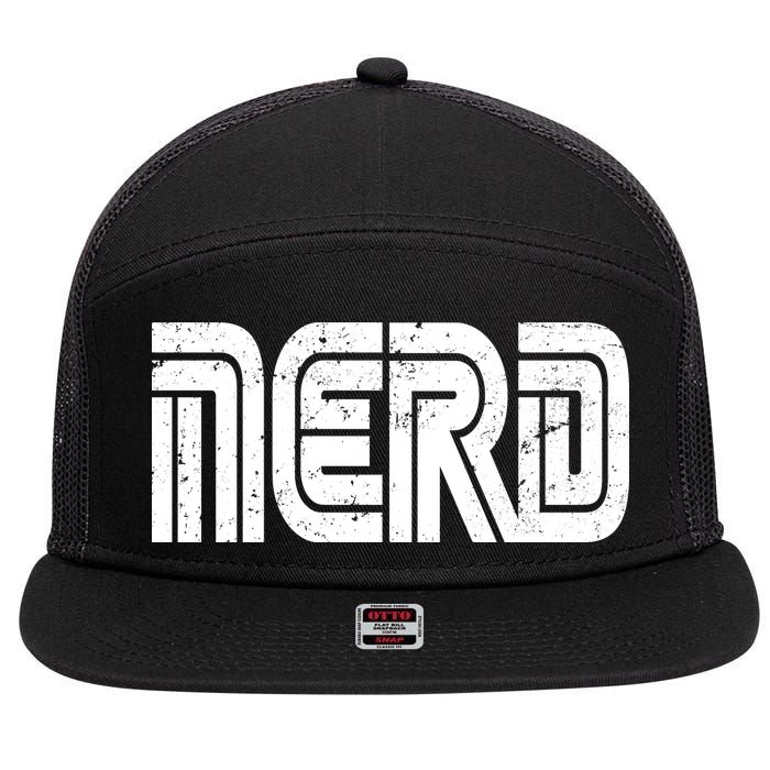 Retro Nerd Gamer Logo 7 Panel Mesh Trucker Snapback Hat
