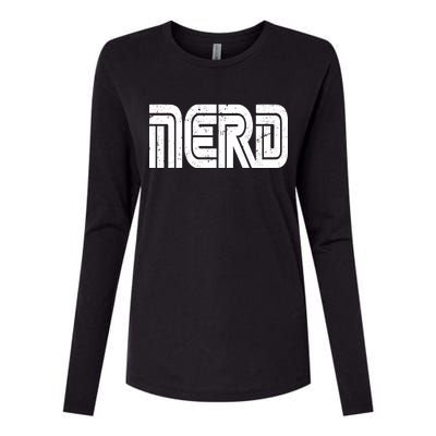 Retro Nerd Gamer Logo Womens Cotton Relaxed Long Sleeve T-Shirt