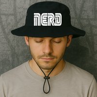 Retro Nerd Gamer Logo Bucket Hat