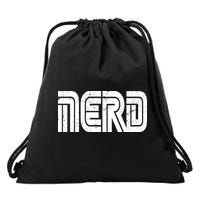 Retro Nerd Gamer Logo Drawstring Bag