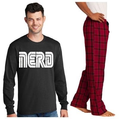 Retro Nerd Gamer Logo Long Sleeve Pajama Set