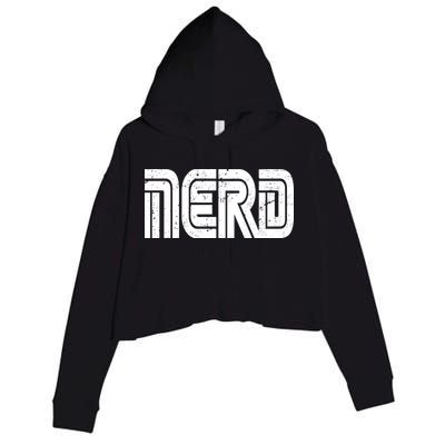 Retro Nerd Gamer Logo Crop Fleece Hoodie
