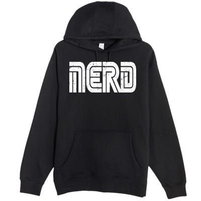 Retro Nerd Gamer Logo Premium Pullover Hoodie