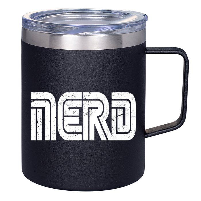 Retro Nerd Gamer Logo 12oz Stainless Steel Coffee Mug