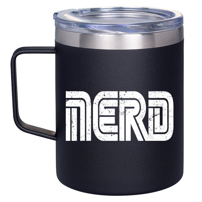 Retro Nerd Gamer Logo 12oz Stainless Steel Coffee Mug