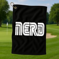 Retro Nerd Gamer Logo Golf Towel