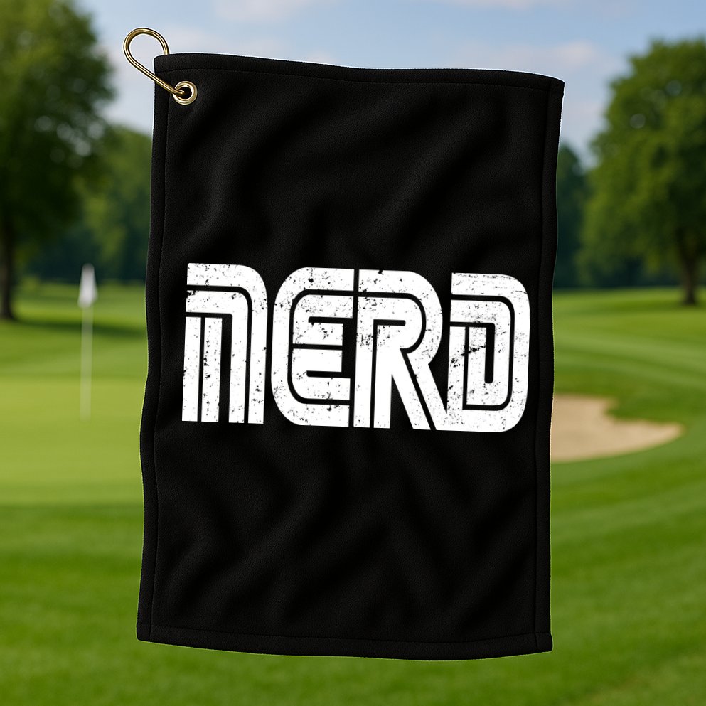 Retro Nerd Gamer Logo Golf Towel