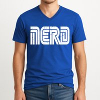 Retro Nerd Gamer Logo V-Neck T-Shirt
