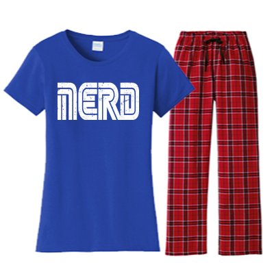 Retro Nerd Gamer Logo Women's Flannel Pajama Set