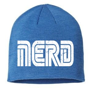 Retro Nerd Gamer Logo Sustainable Beanie