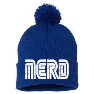 Retro Nerd Gamer Logo Pom Pom 12in Knit Beanie