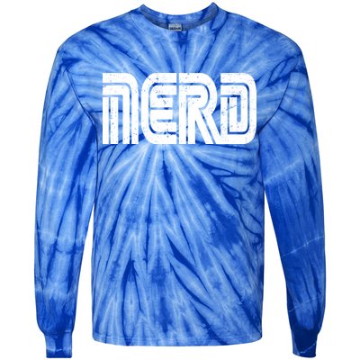 Retro Nerd Gamer Logo Tie-Dye Long Sleeve Shirt