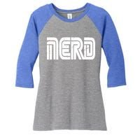 Retro Nerd Gamer Logo Women's Tri-Blend 3/4-Sleeve Raglan Shirt