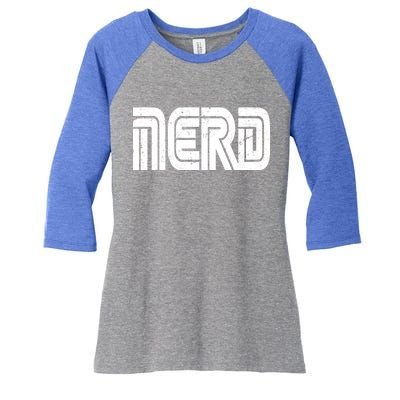 Retro Nerd Gamer Logo Women's Tri-Blend 3/4-Sleeve Raglan Shirt