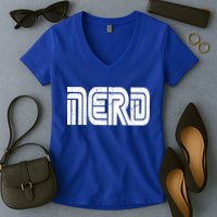 Retro Nerd Gamer Logo Women's V-Neck T-Shirt