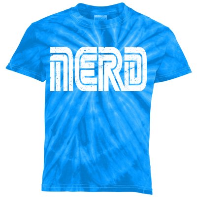 Retro Nerd Gamer Logo Kids Tie-Dye T-Shirt