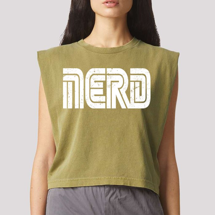 Retro Nerd Gamer Logo Garment-Dyed Women's Muscle Tee