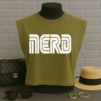 Retro Nerd Gamer Logo Garment-Dyed Women's Muscle Tee
