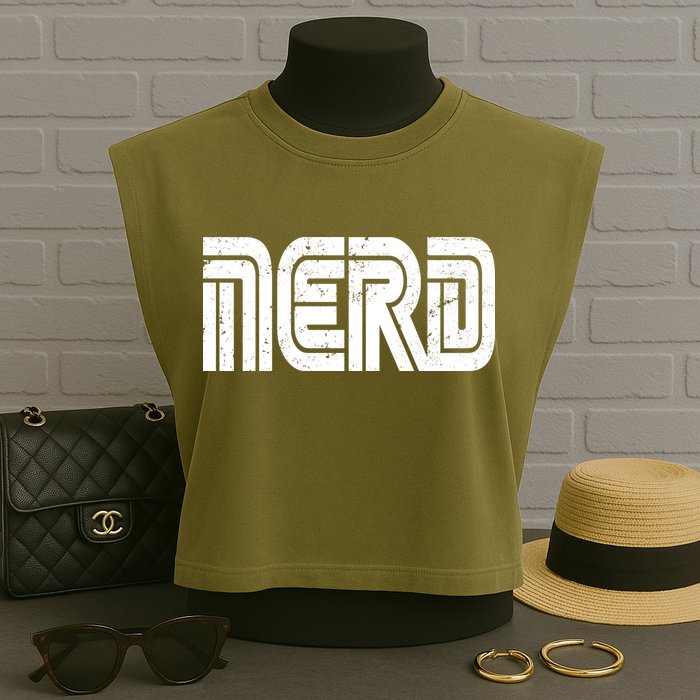 Retro Nerd Gamer Logo Garment-Dyed Women's Muscle Tee