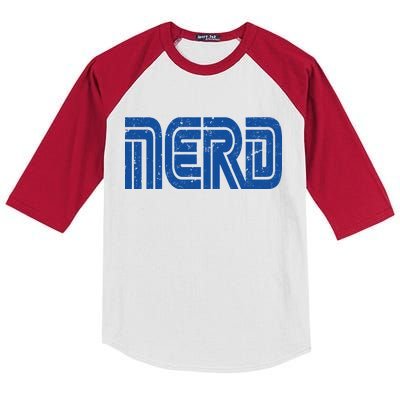 Retro Nerd Gamer Logo Kids Colorblock Raglan Jersey