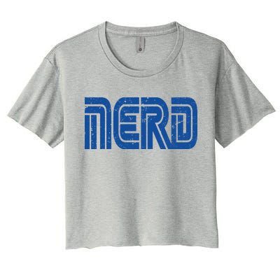 Retro Nerd Gamer Logo Women's Crop Top Tee