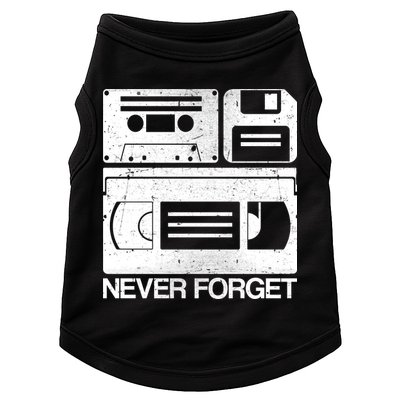 Retro Never Forget Cassette Floppy Disk VHS Tape Doggie Tank