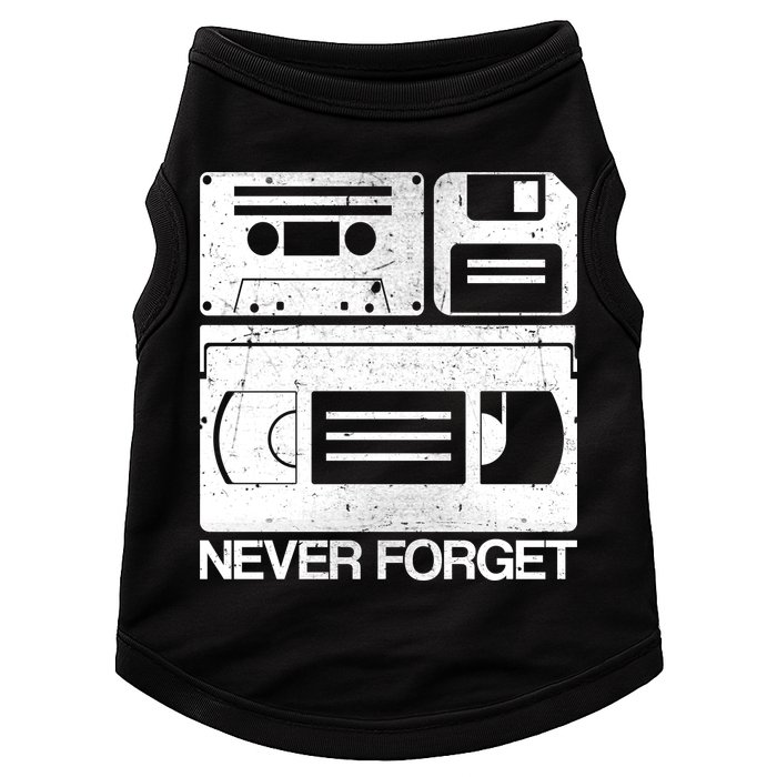 Retro Never Forget Cassette Floppy Disk VHS Tape Doggie Tank