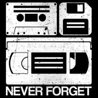 Retro Never Forget Cassette Floppy Disk VHS Tape Cooling Performance Crew T-Shirt