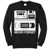 Retro Never Forget Cassette Floppy Disk VHS Tape Sweatshirt
