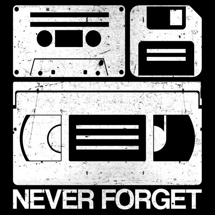 Retro Never Forget Cassette Floppy Disk VHS Tape Sweatshirt