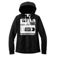Retro Never Forget Cassette Floppy Disk VHS Tape Women's Fleece Hoodie