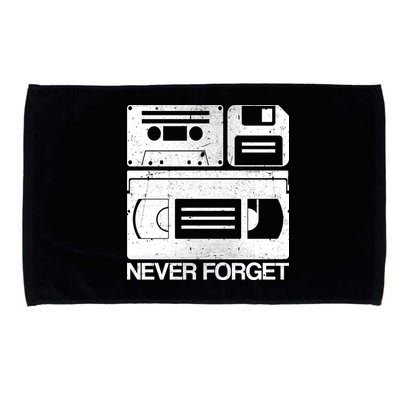 Retro Never Forget Cassette Floppy Disk VHS Tape Microfiber Hand Towel