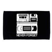 Retro Never Forget Cassette Floppy Disk VHS Tape Microfiber Hand Towel