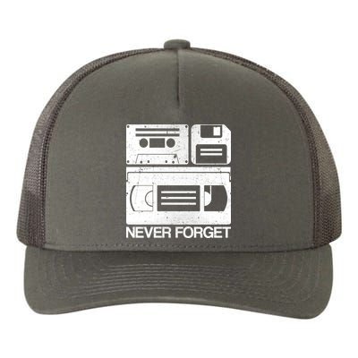 Retro Never Forget Cassette Floppy Disk VHS Tape Yupoong Adult 5-Panel Trucker Hat