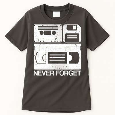 Retro Never Forget Cassette Floppy Disk VHS Tape Tall T-Shirt