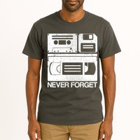 Retro Never Forget Cassette Floppy Disk VHS Tape Tall T-Shirt