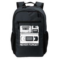 Retro Never Forget Cassette Floppy Disk VHS Tape Backpack